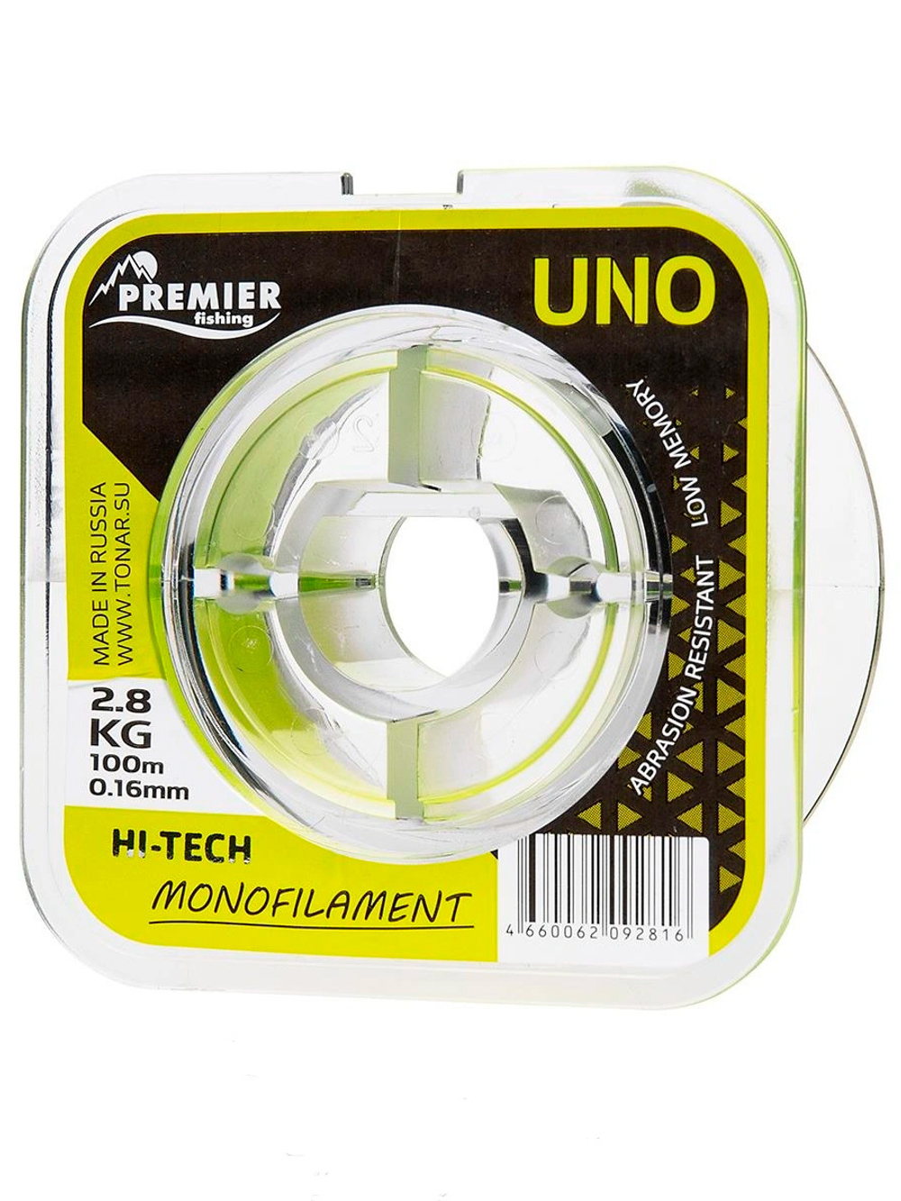 Леска для рыбалки Premier Fishing UNO F.Yellow Nylon 0,18mm/100m (PR-U-Y-018-100)