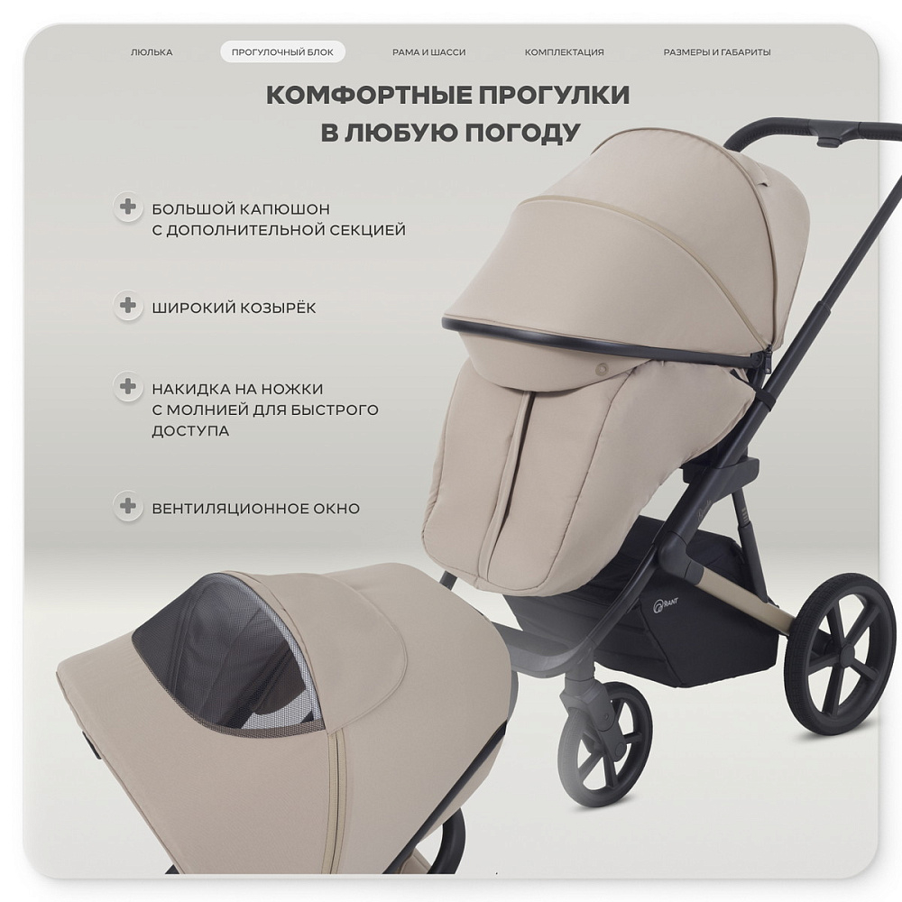 Детская коляска Rant Garda 3 в 1 с автокреслом Evomax Grey Cacao