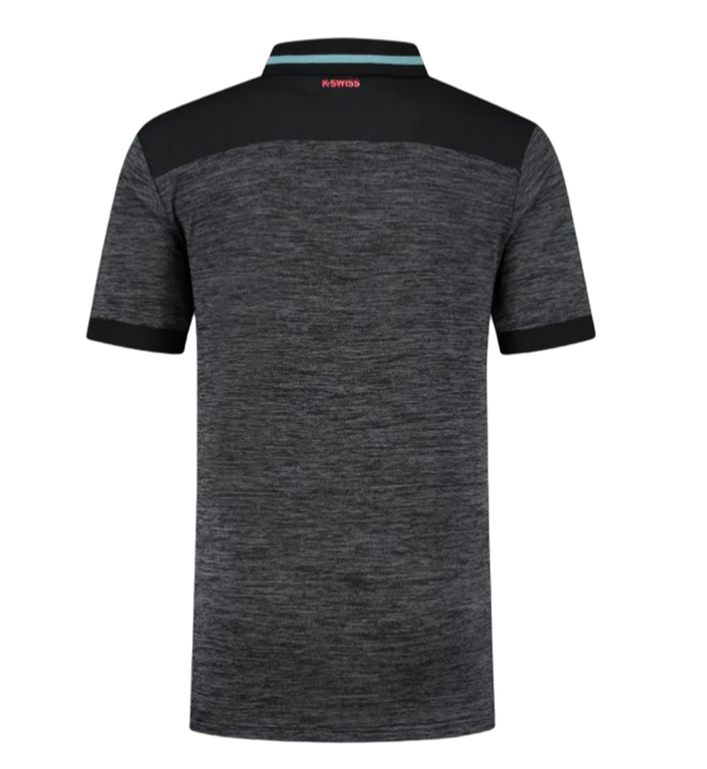 Мужское теннисное поло K-Swiss Tac Hypercourt Polo Melange - jet black melange