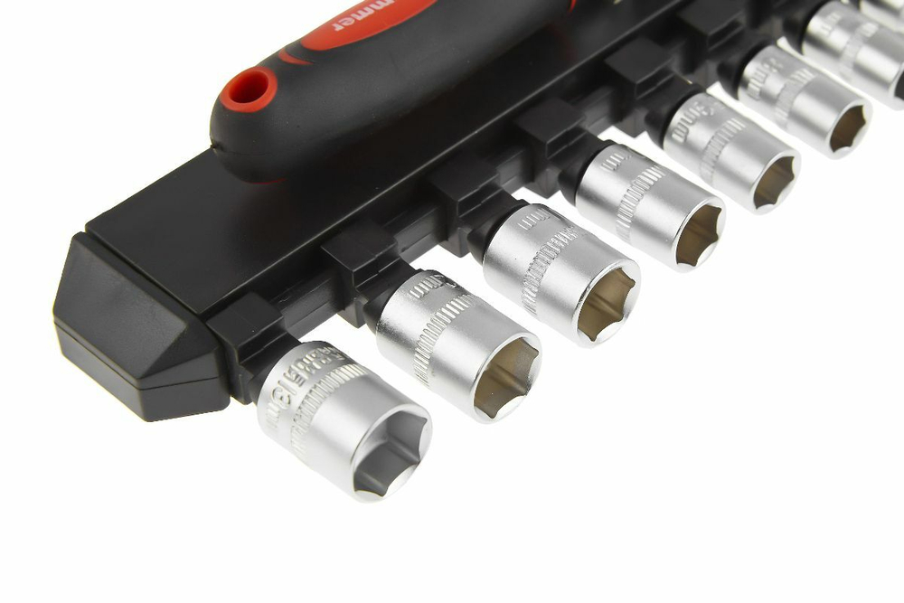 Набор головок с трещоткой Hammer Flex 601-055  1/4", 11шт. 5-5.5-6-7-8-9-10-11-12-13mm