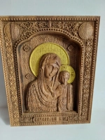Освященная Икона Казанской Божией Матери 19x23.8см дуб - Кб