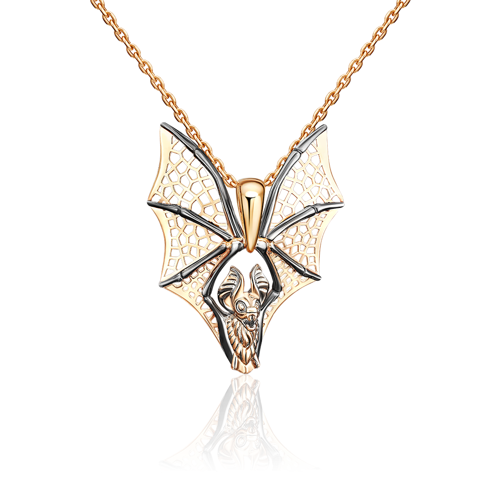 Подвеска «Летучая мышь» из красного золота