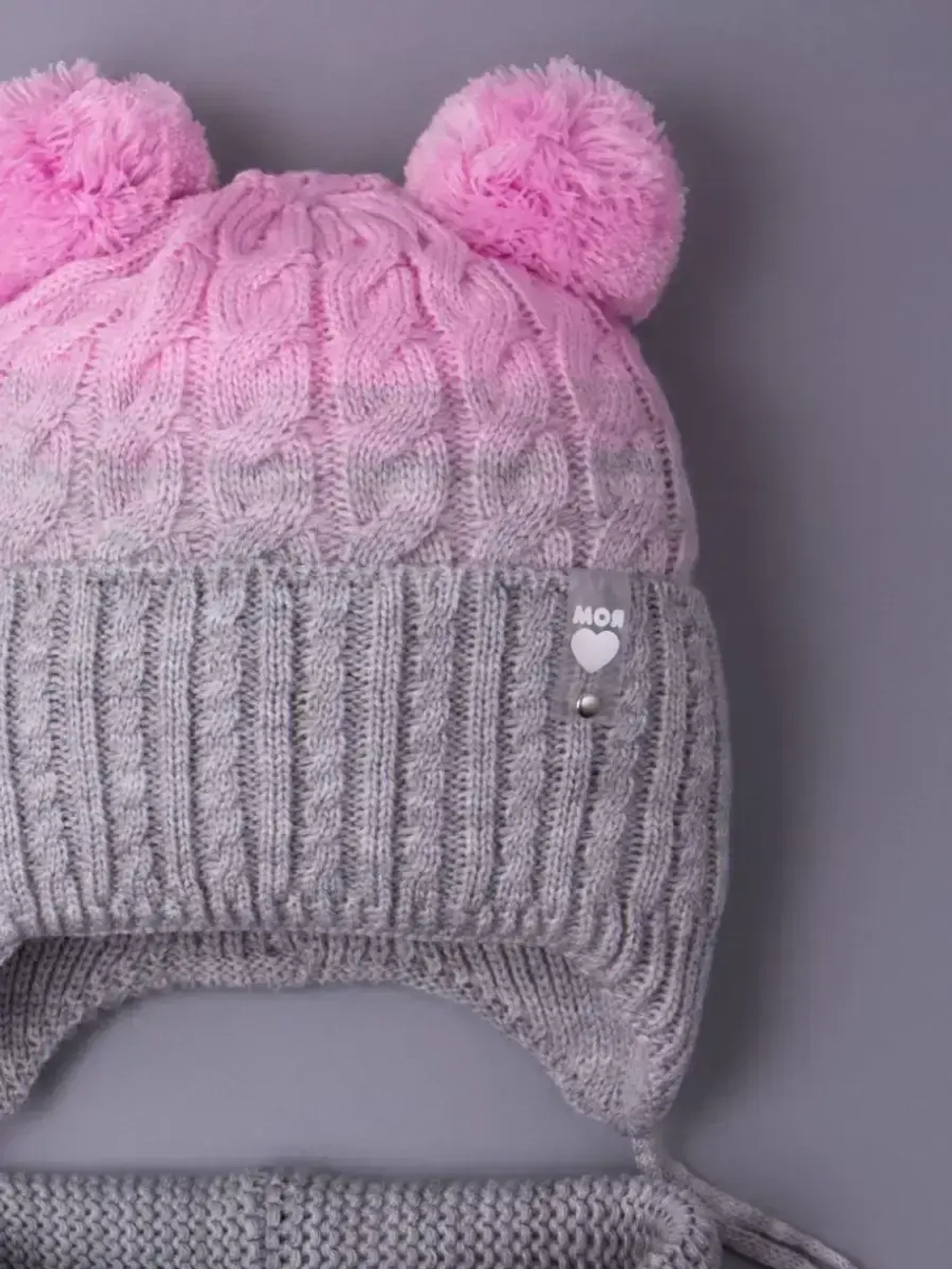 Шапка для девочки осенняя вязаная и снуд