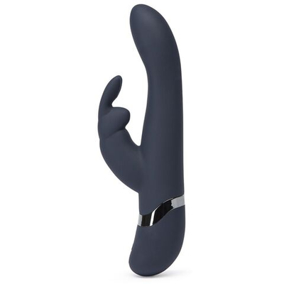 Тёмно-синий вибратор Oh My USB Rechargeable Rabbit Vibrator - 25,4 см. (Цвет: темно-синий)
