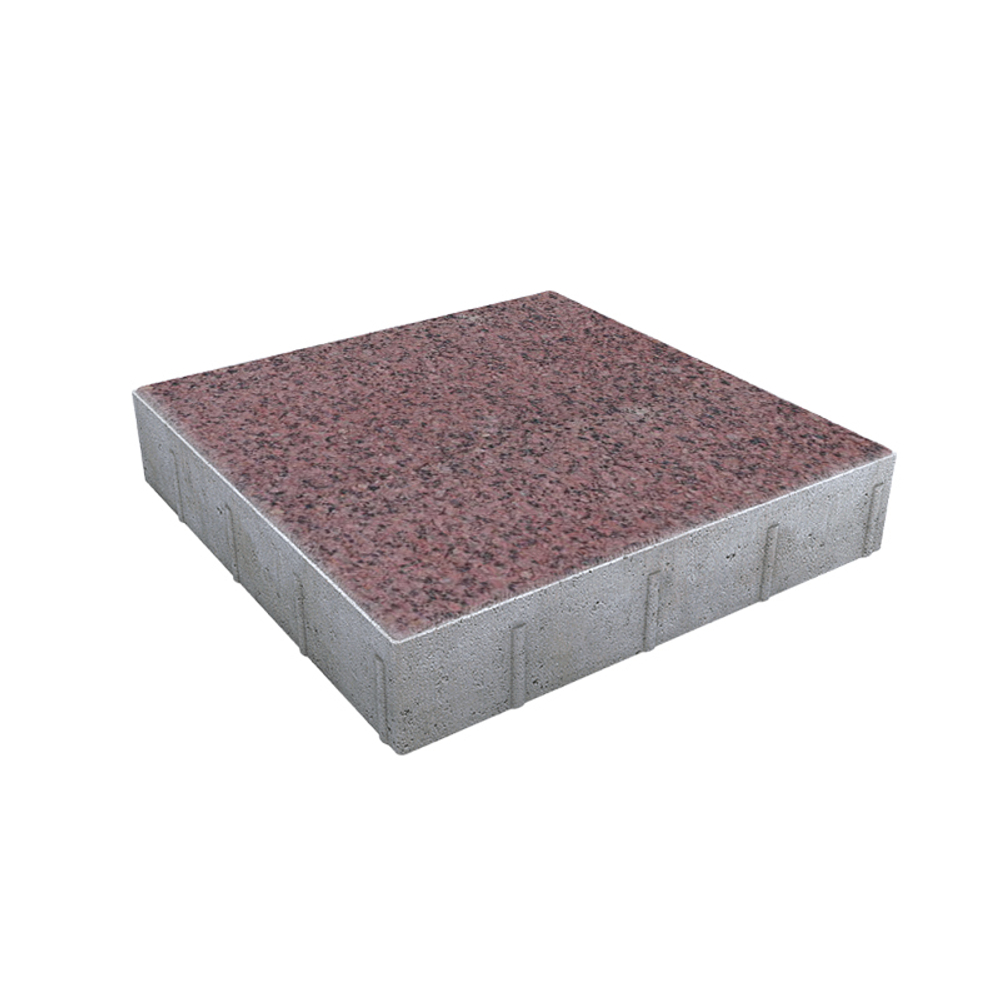 Тротуарная плитка КВАДРАТ 500х500 мм - Гранит+ Красный с черным