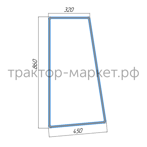 Стекло боковое кабины Уралец 250/254/300/304