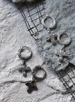 Серьга Rough Jwlry Cross Mini Oxyd темная