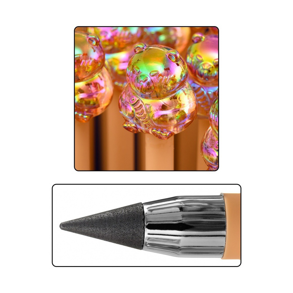 Карандаш вечный, чернографитный, Basir, серия "Капибара", с фигуркой на наконечнике, коричневый корпус, 36 шт