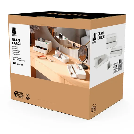 Органайзер-косметичка glam, 27х25 см, белый/серый