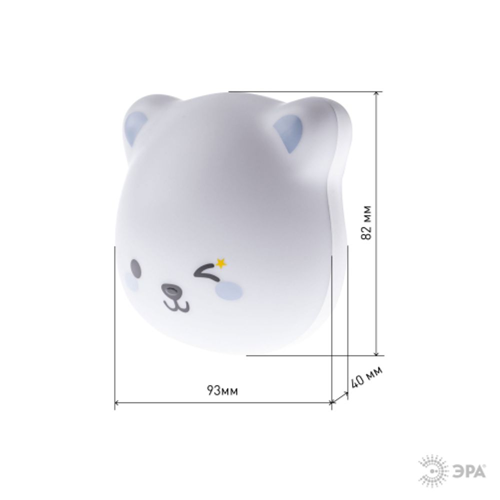 Ночник - светильник светодиодный ЭРА NLED-466-1W-W настенный аккумуляторный белый | Ночники