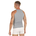 Мужская хлопковая майка-борцовка (Размер: XXL) (Цвет: серый)