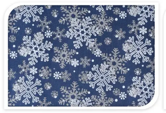 Новогодняя дорожка для стола Морозное утро 28х250 см., узор снежинки, Koopman (767611430/2)