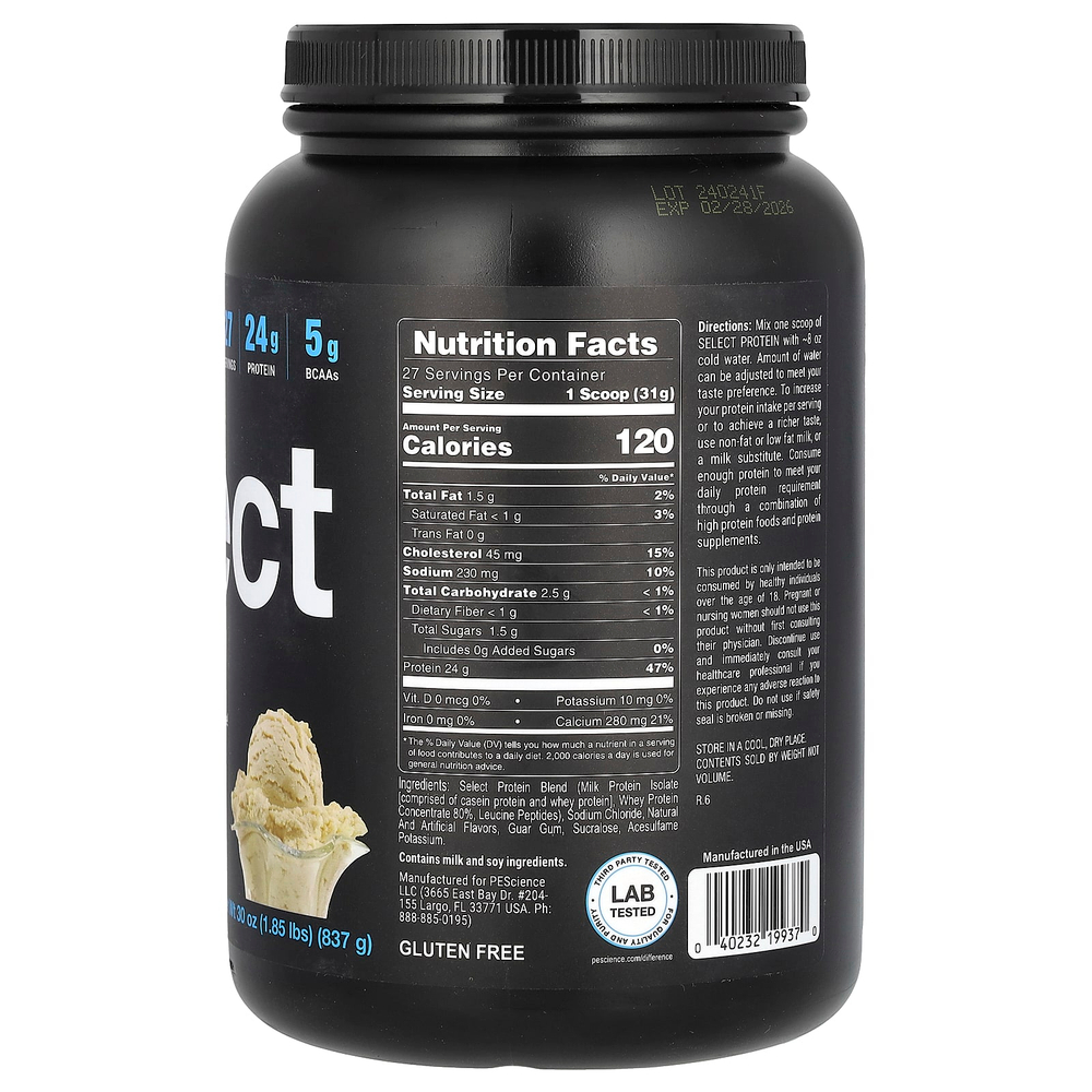 PEScience, Select Protein, изысканная ваниль, 837 г (1,85 фунта)
