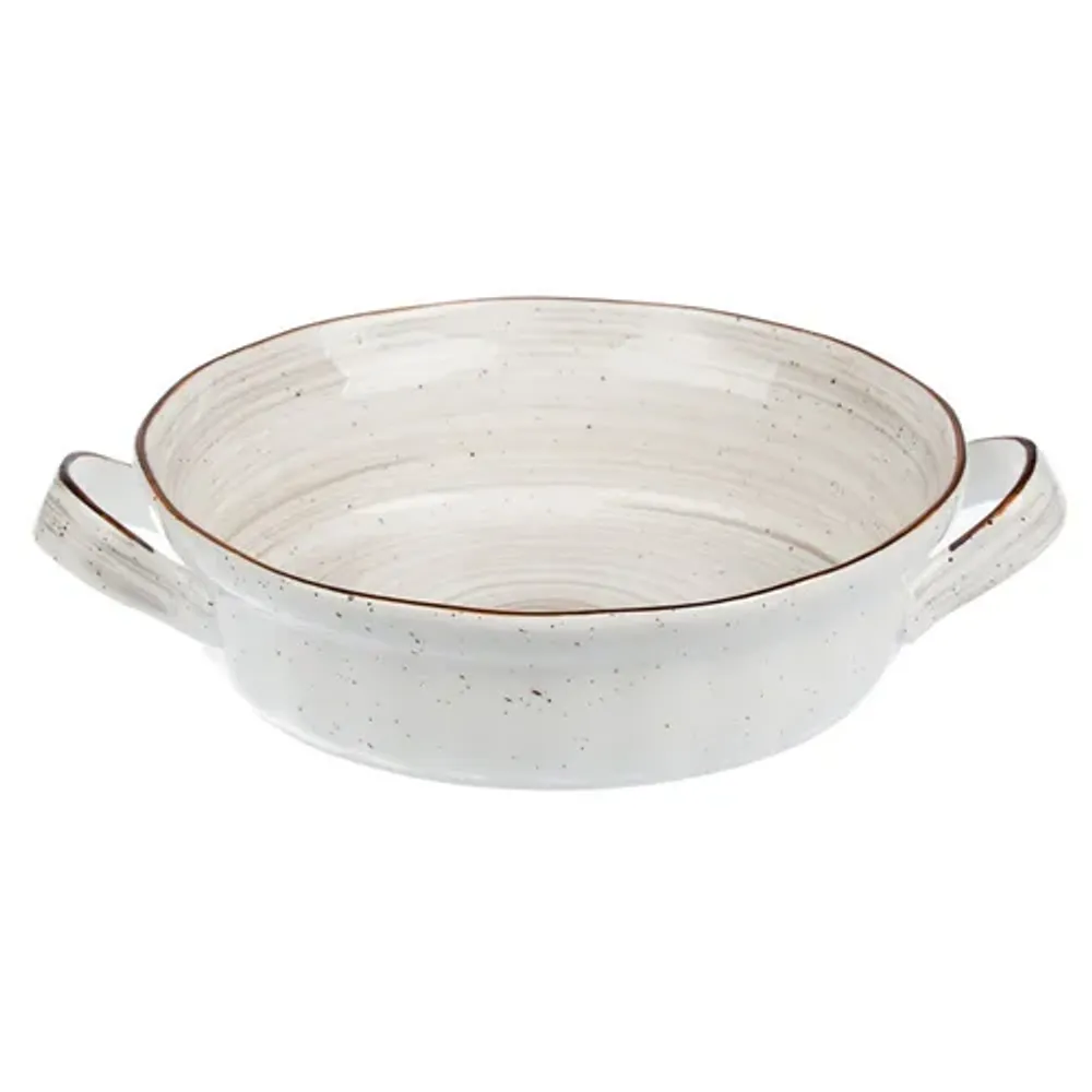 Блюдо круглое d 22 см h6 см 1500 мл с ручками White Fusion P.L. Proff Cuisine [1]