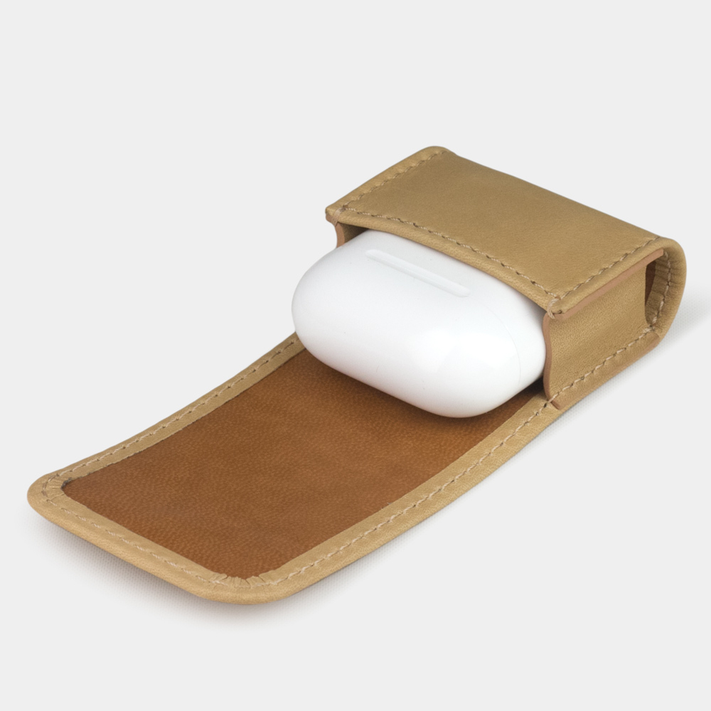 Чехол для наушников Petit из кожи теленка, натурального цвета