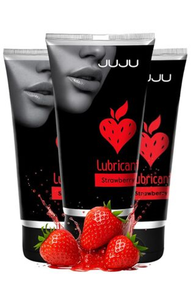Набор из 3 съедобных лубрикантов JUJU со вкусом клубники