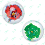 Стеклянные вагинальные шарики Wild Orchid (зеленый, красный) - 2,5 см