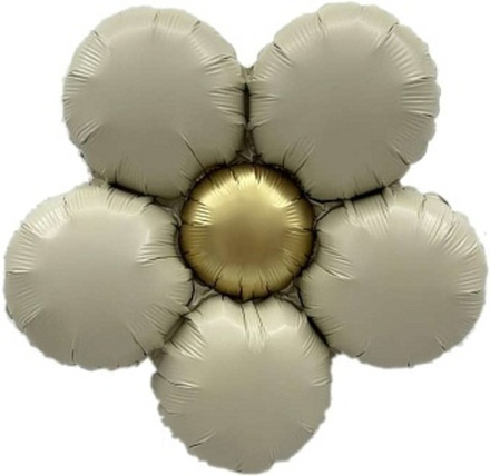К Мини фигура Цветок Ромашка (надув воздухом) Кремовый Сатин 18''/46 см.