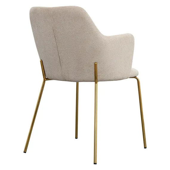 Стул Dwight, светло-бежевый шенилл, золотые ножки
