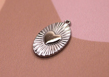 Подвеска медальон сердце 20х12 мм