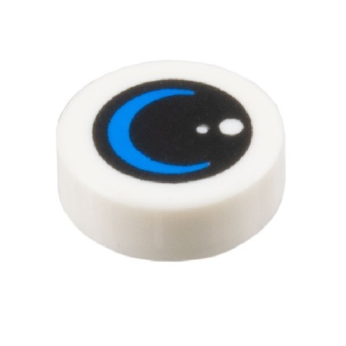 Плитка круглая круг с точками и узором в виде синего полумесяца 98138pb408