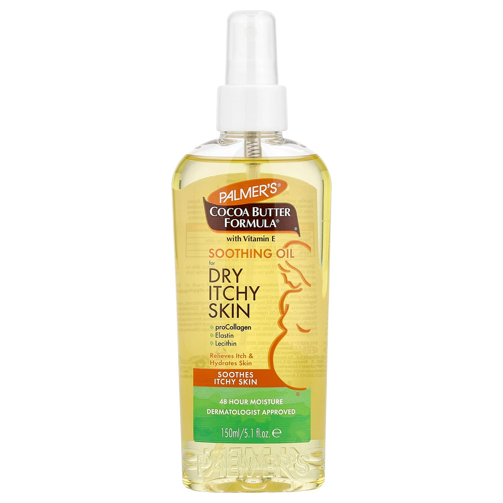 Palmer's, Cocoa Butter Formula® с витамином E, успокаивающее масло, для сухой и зудящей кожи, 150 мл (5,1 жидк. унции)