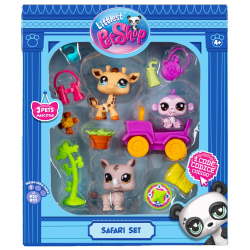 Littlest Pet Shop - Набор Сафари с тремя животными 3-PAK + аксессуары LPS00524 / артикул   LPS00524  / GTIN 885561005240