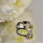 Кольцо Сердце с Жёлтым Сапфиром и Бриллиантами, R0070-36/2