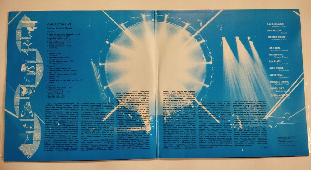 Винтажная виниловая пластинка LP Pink Floyd Delicate Sound Of Thunder 2LP (СССР 1990)