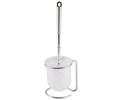 Туалетная щетка-ерш (Комплект WC) на подставке 37см, хром.металл/пластик, B1074, 312072 Рыжий Кот, 1 шт.