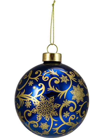 Ёлочный шар 8 см "Золотистый иней" стекло