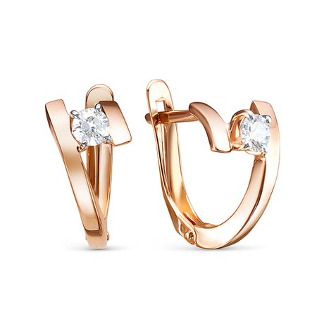 Серьги из золота 585 пробы с Фианит