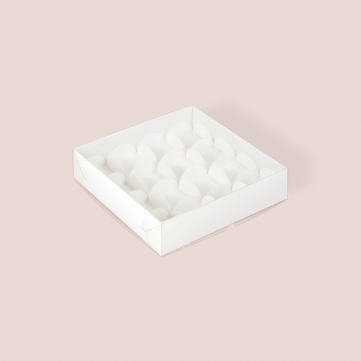 Коробка для 16 моти с пластиковой крышкой 227*227*55 мм