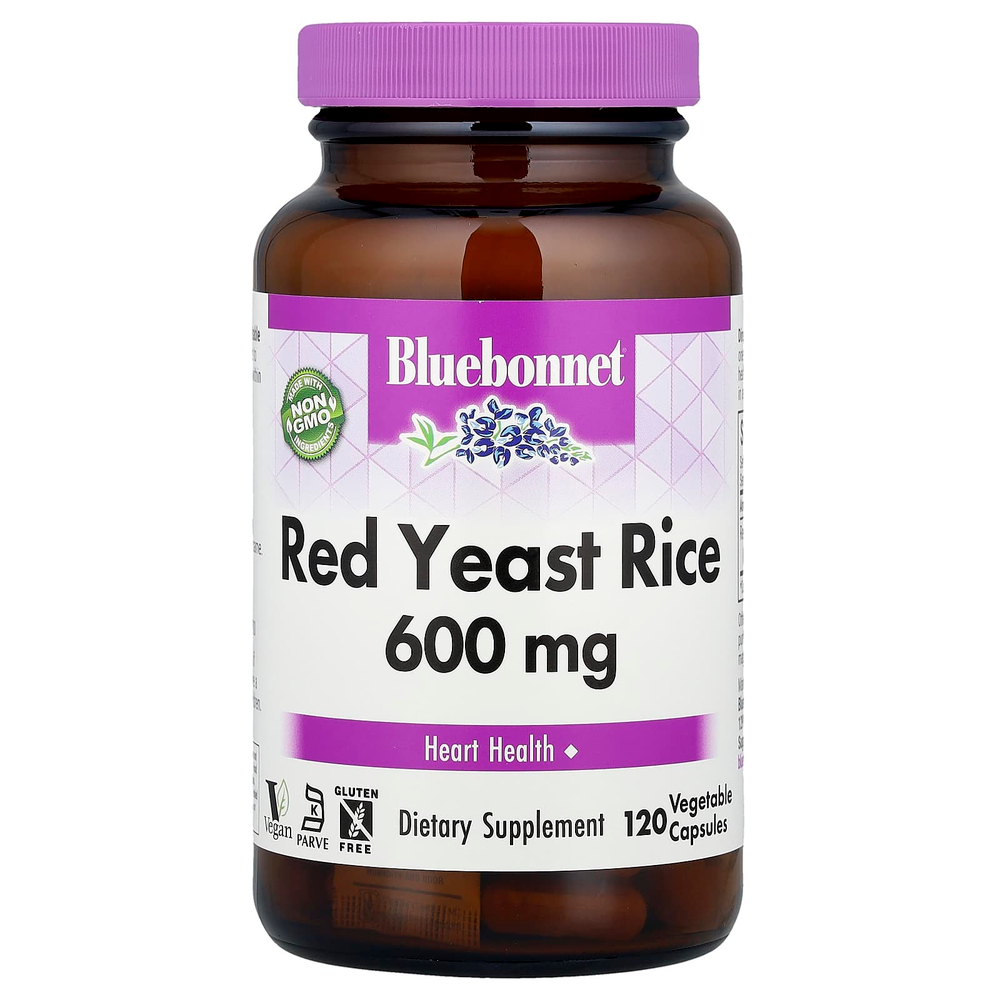 Bluebonnet Nutrition, красный ферментированный рис, 600 мг, 120 вегетарианских капсул