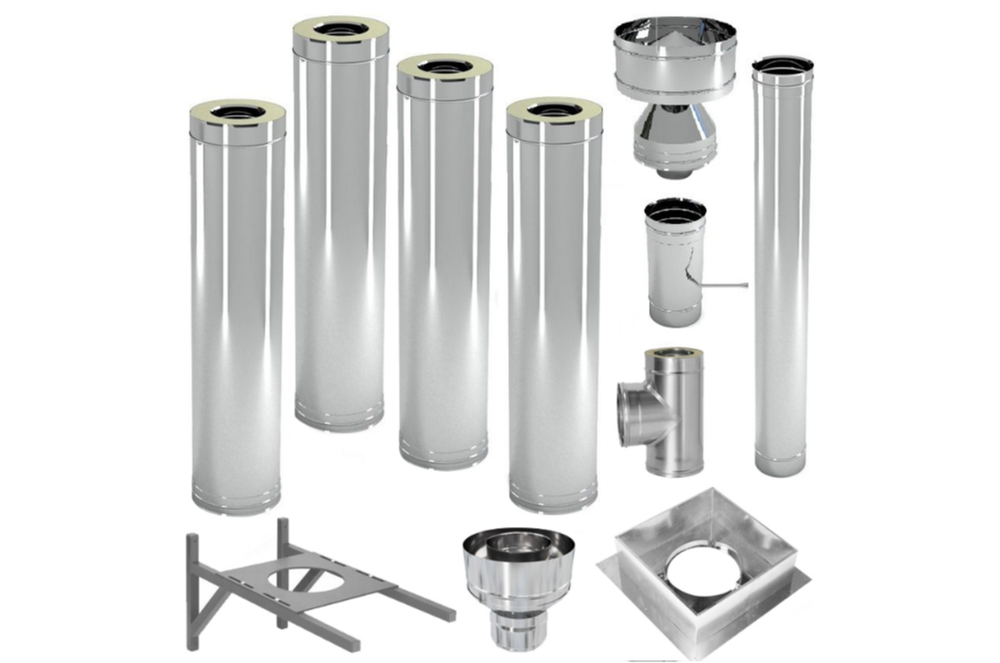 Комплект дымохода через крышу Суперсилика нерж 1 мм./0,5 - 250/350