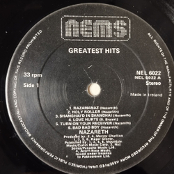 Винтажная виниловая пластинка LP Nazareth Greatest Hits (Ireland 1975)
