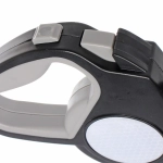 Поводок-рулетка для малых и средних пород со светооражающим элементом «МОЙ БРО», цвет чёрный, 3м, нагрузка до 10кг