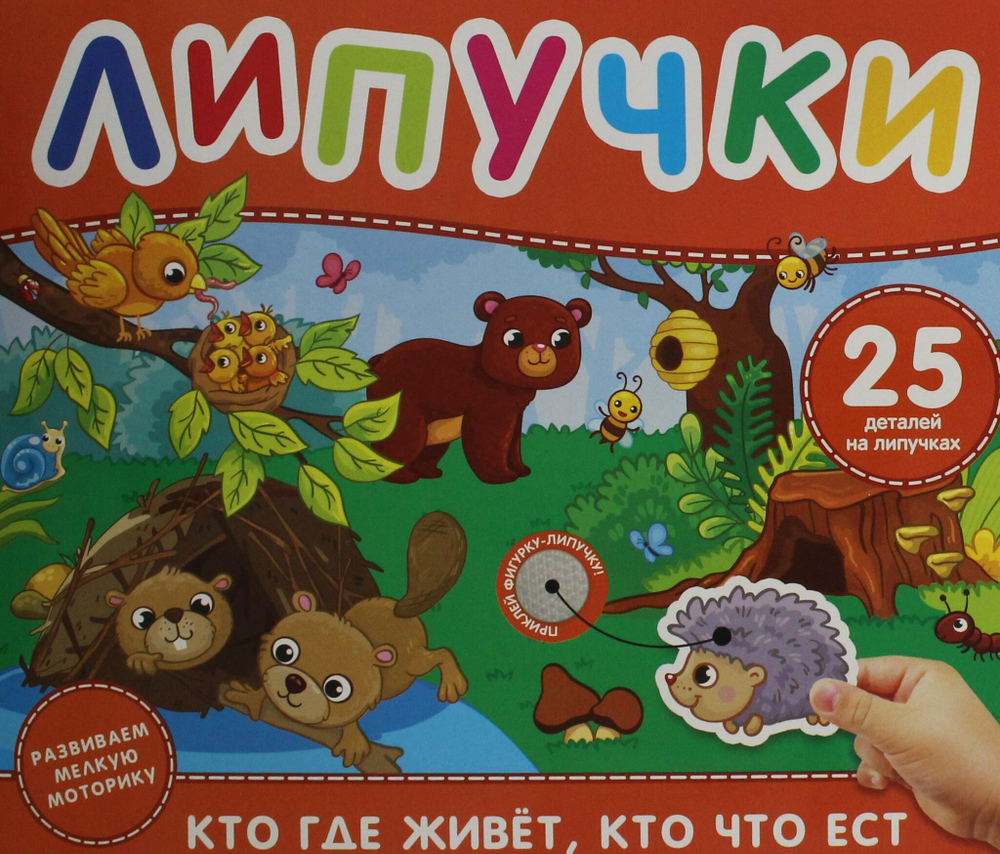 Кто где живет, кто что ест. Книга с липучками