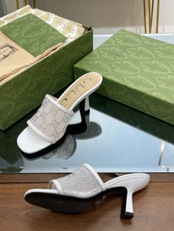 Gucci GG Mid-Heel Slide Sandal 7.5 cm