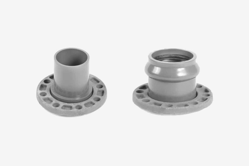 Патрубок напорный НПВХ 125 раструбный с металлическим фланцем ГОСТ Р 51613-2000, цвет серый, ХЕМКОР (Россия)