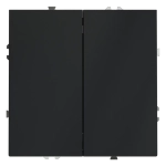 Проходной переключатель встраиваемый VOLTUM S70 двухклавишный 10А, (графит)