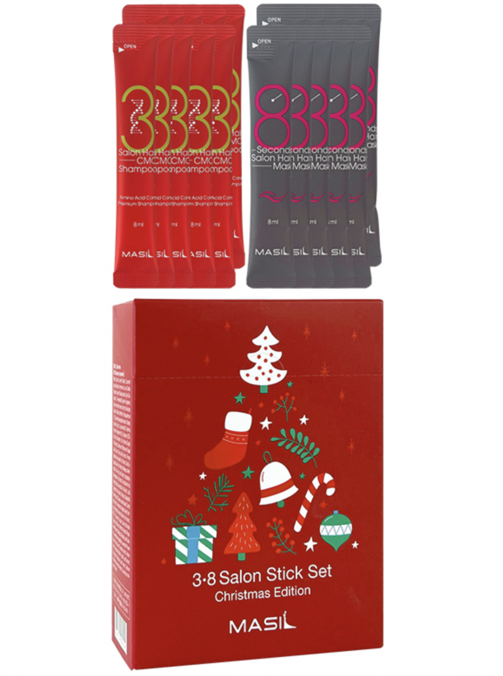 Masil Рождественский набор восстанавливающих саше для волос 20 шт 3-8 Salon Stick Set Christmas