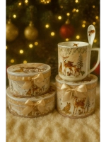 Новогодний подарочный кружка с ложкой