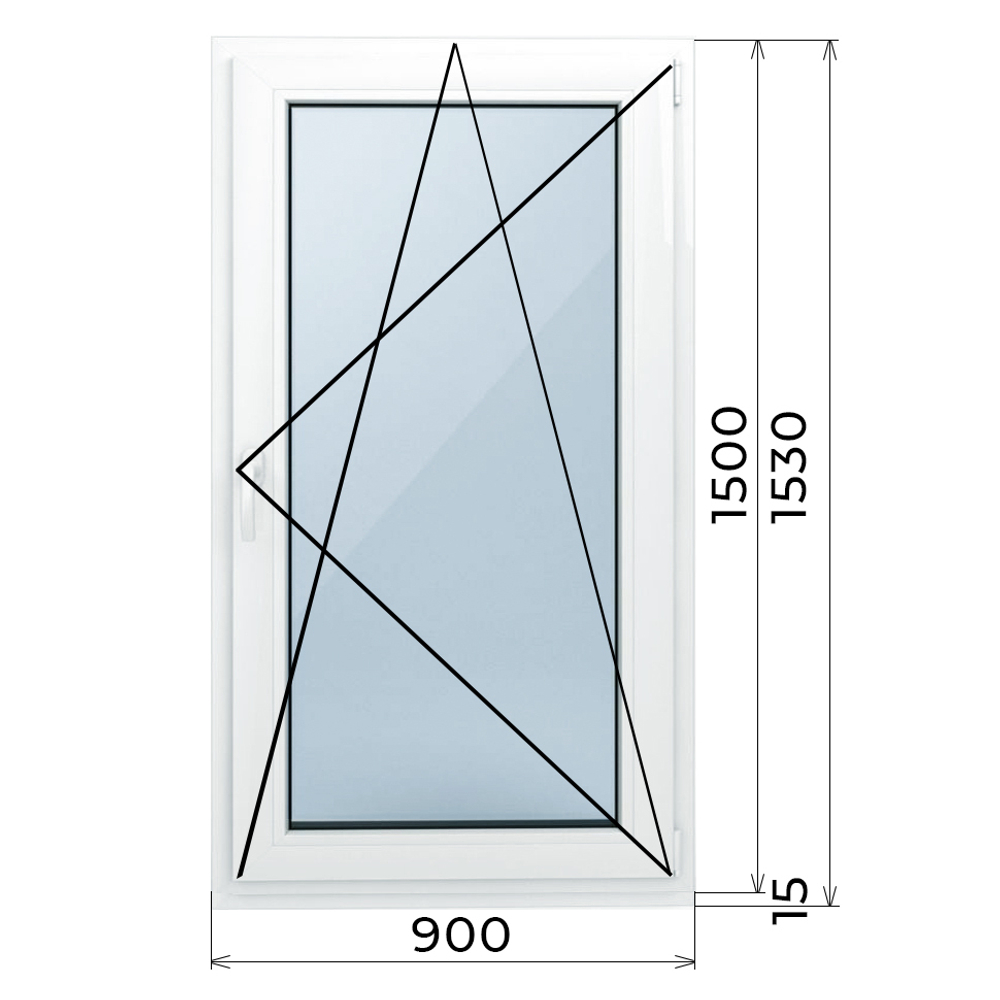 Пластиковое окно 1500 х 900 ТермА Эко