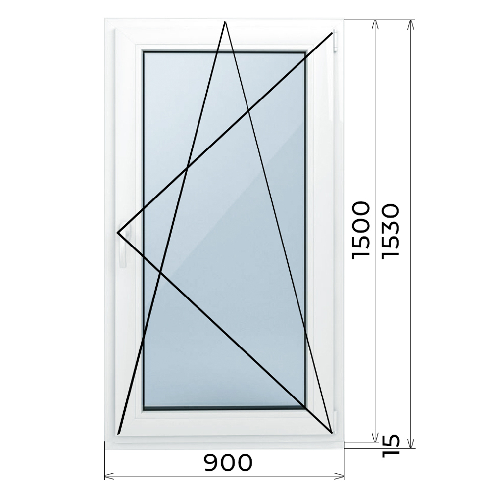 Пластиковое окно 1500 х 900 мм купить в интернет-магазине
