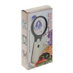 GAEM Лупа (D7 см/3-х кратн. увелич., D2 см/ 5-ти кратн. увелич, подсветка, 3xААА н/п), L8 W3 H19,5 см