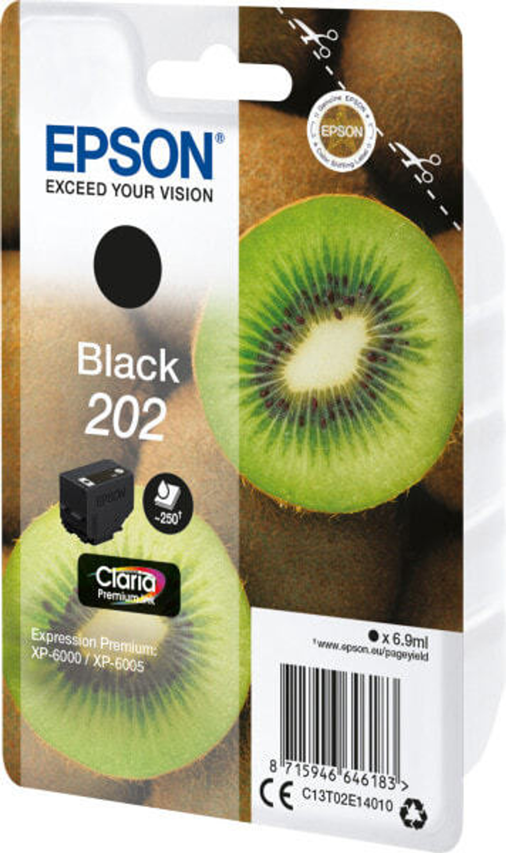 Картридж струйный черный 1 шт Epson 202 C13T02E14020