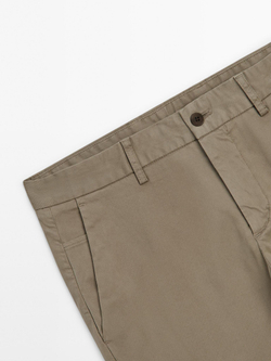 Massimo Dutti Брюки из рельефного 100% хлопка, зеленый