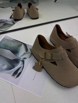 Туфли женские натуральная кожа артикул 6197-4 цвет "коричнево-серый"