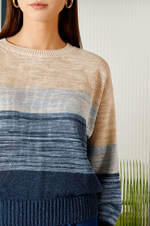 22690 Джемпер женский (бежево-синий градиент)